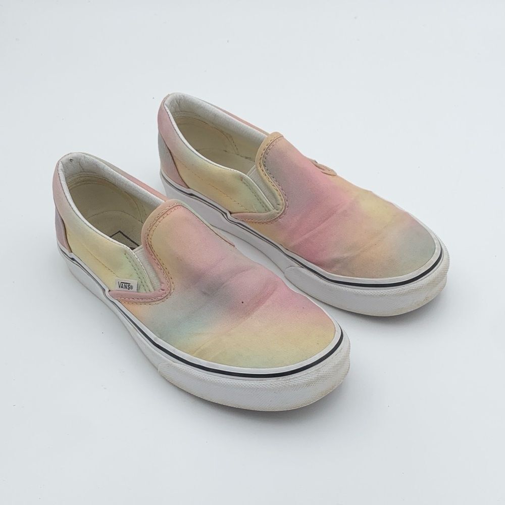 Vans Pastel Rainbow Slip-On Sneakers Womans size 7 back to school